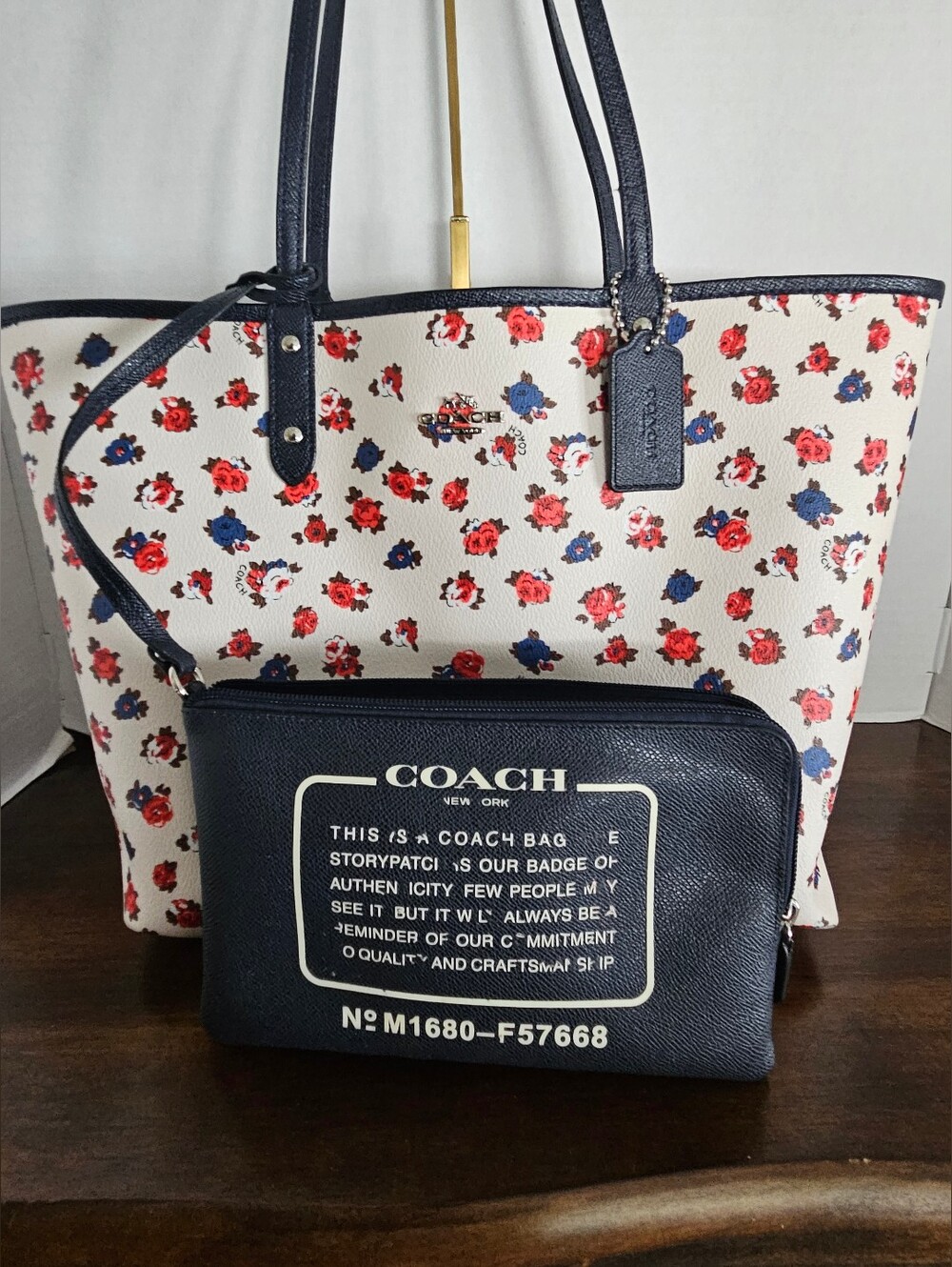 Coach Floral Reversible City Tote with Matching Storypatch Pouch
